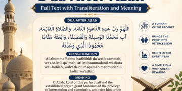 Dua After Azan Full Text with Transliteration and Meaning 10 Dua After Azan