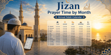Jizan Prayer Time by Month: Annual Salah Calendar